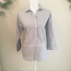 J.Crew Boyfriend Popover In Placed Stripe Size 6